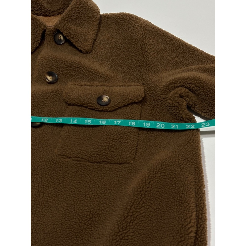 Rebecca Minkoff Shacket Womens L Brown Sherpa Long Teddy Coat Faux Suede Lining - Picture 8 of 11